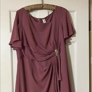 Ever Pretty Mauve Draped Maxi Dress with Brooch Detail